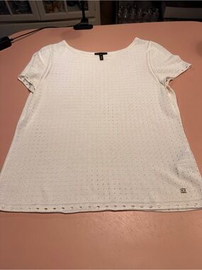 Escada womens White Short-Sleeve Knit Top